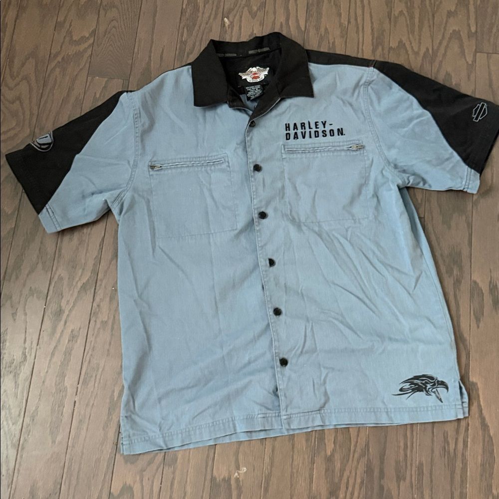 Vintage Harley-Davidson work shirt men sz L